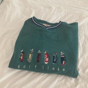 Cuffy’s embroidered golf links sweater